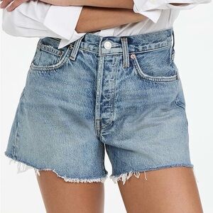 Agolde Parker Long denim shorts, size 27. Color: wheel